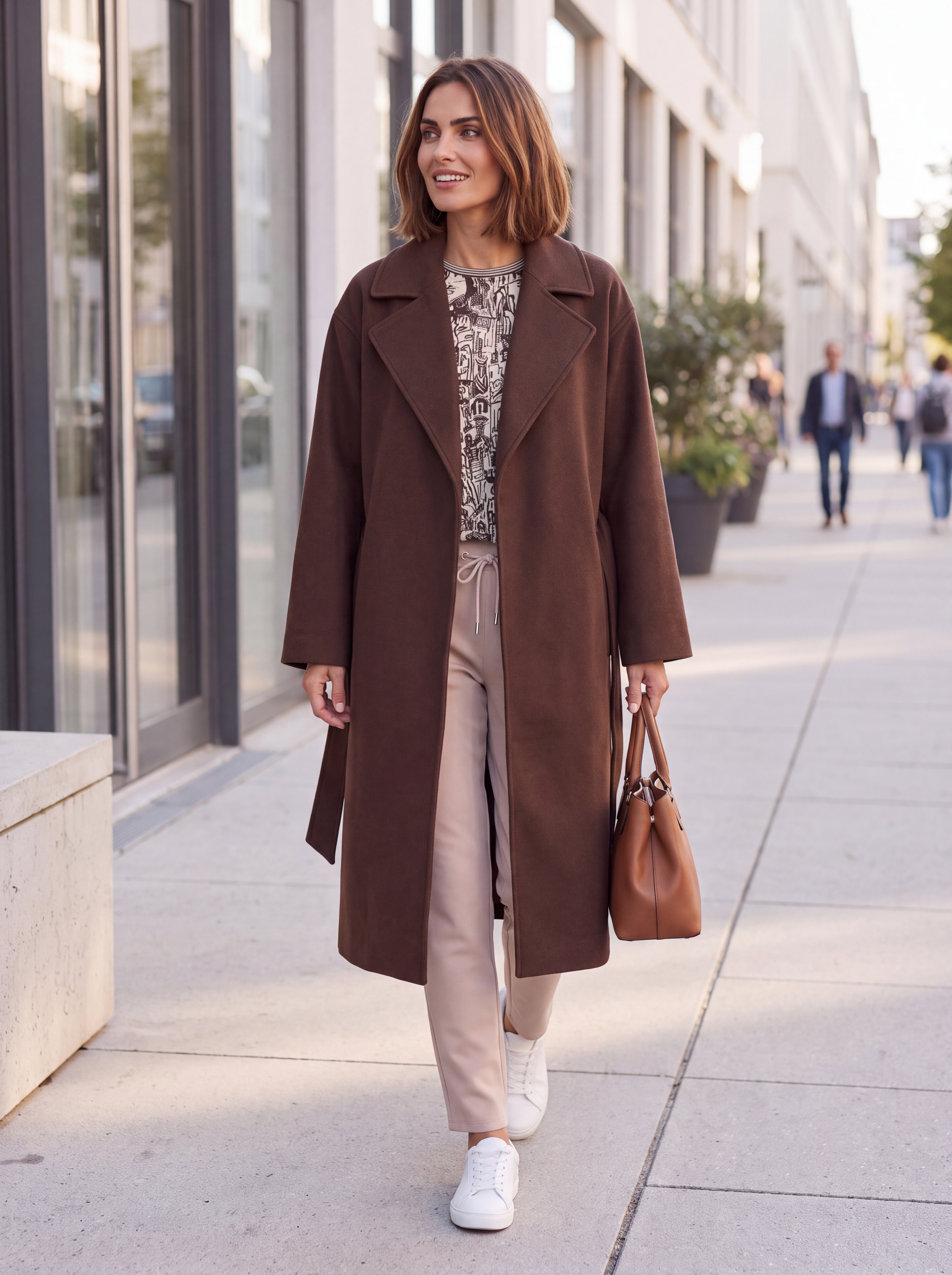 Dámsky prechodný kabát BROADWAY NYC FASHION CHOCOLATE PLUM TMAVOHNEDÝ s.WEAR 10